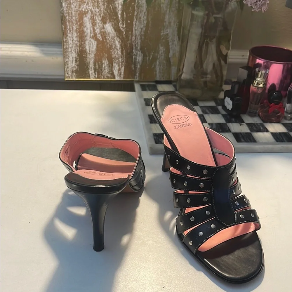 Joan & David Black and Silver Mules with Elegant Design - Picture 7 of 16